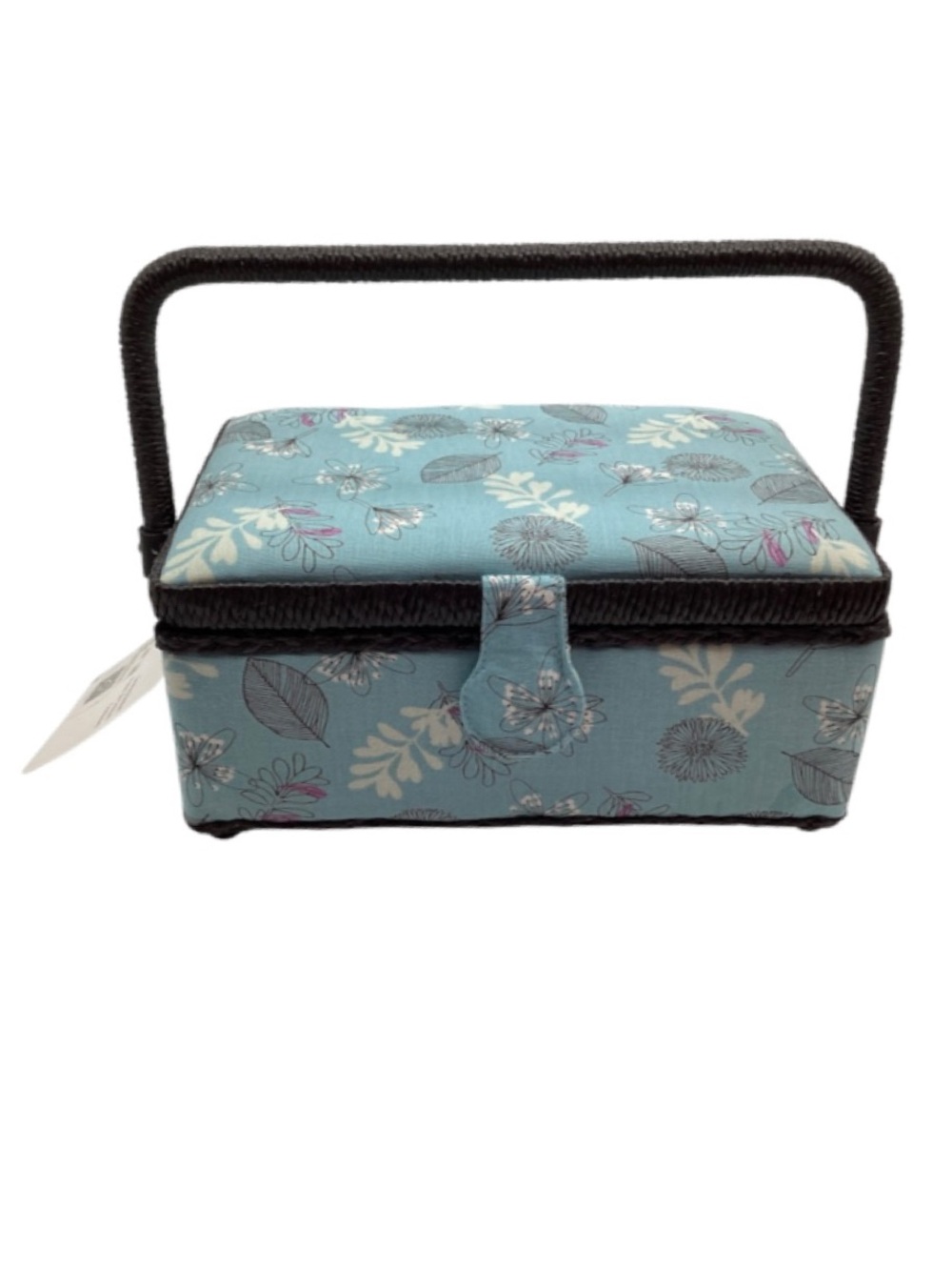 Dritz Blue Floral Pattern Sewing Basket (NWT)